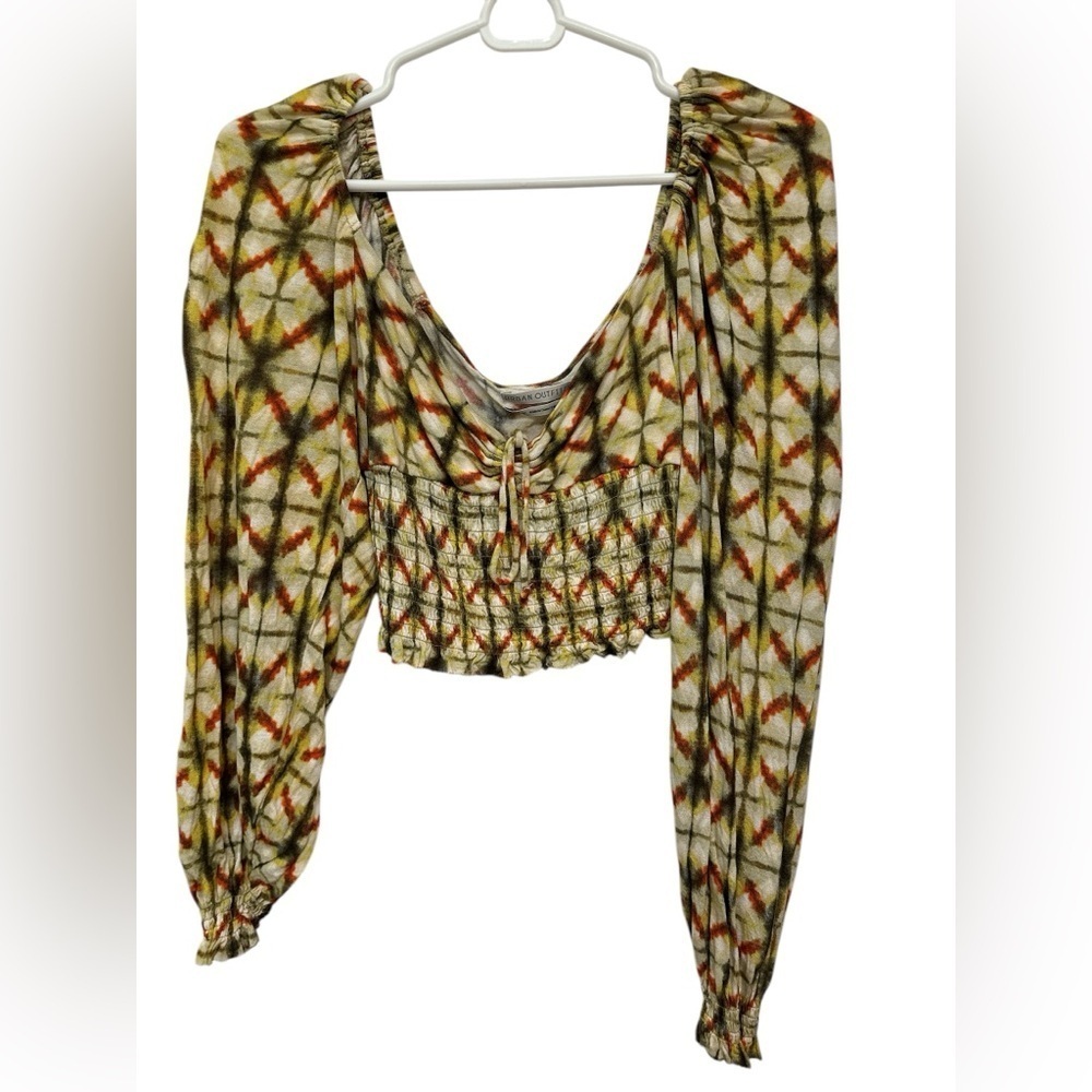 Urban Outfitters Old Soul Smocked Cropped Top